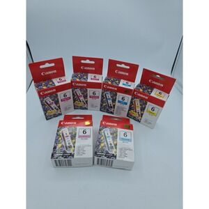 Genuine Canon BCI-6M, BCI-6C, BCI-6Y, BCI-6PM, BCI-6PC Set Of 6‎ New